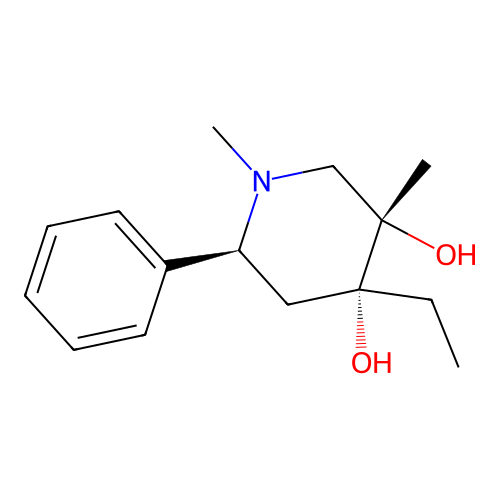 3,4-Piperidinediol, 1,3-dimethyl-4-ethyl-6-phenyl-, (3-alpha,4-alpha,6-beta)- structure