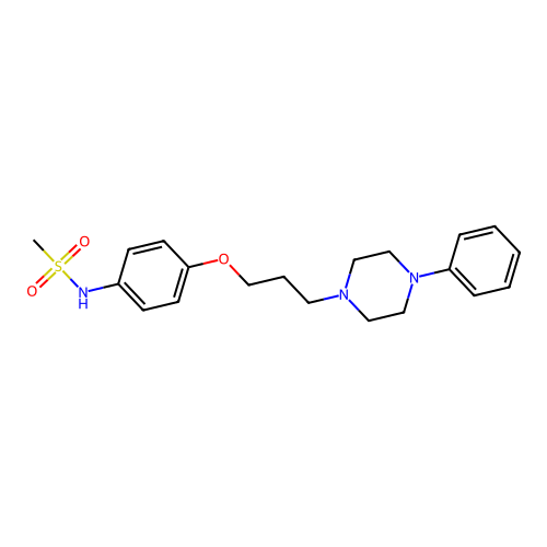 Methanesulfonamide, N-(4-(3-(4-phenyl-1-piperazinyl)propoxy)phenyl)- structure