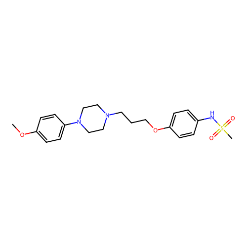 Methanesulfonamide, N-(4-(3-(4-(4-methoxyphenyl)-1-piperazinyl)propoxy)phenyl)- structure
