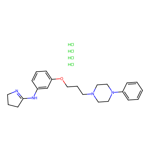 2H-Pyrrol-5-amine, 3,4-dihydro-N-(3-(3-(4-phenyl-1-piperazinyl)propoxy)phenyl)-, tetrahydrochloride structure