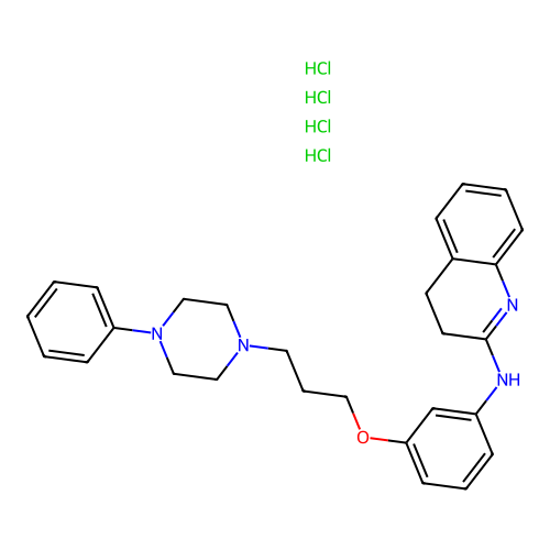 2-Quinolinamine, 3,4-dihydro-N-(3-(3-(4-phenyl-1-piperazinyl)propoxy)phenyl)-, tetrahydrochloride structure