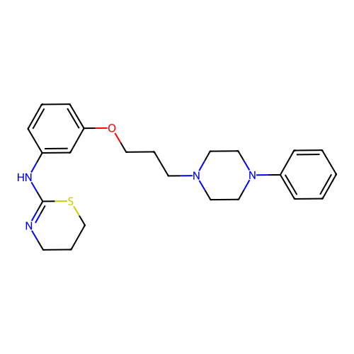 4H-1,3-Thiazin-2-amine, 5,6-dihydro-N-(3-(3-(4-phenyl-1-piperazinyl)propoxy)phenyl)- structure