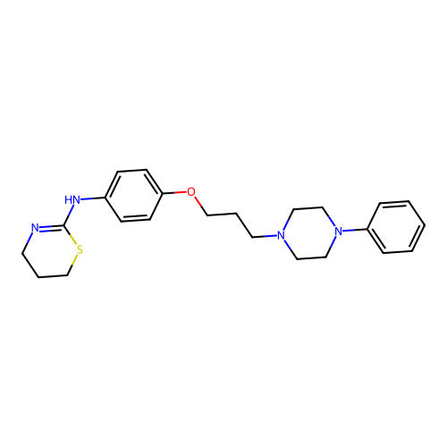 4H-1,3-Thiazin-2-amine, 5,6-dihydro-N-(4-(3-(4-phenyl-1-piperazinyl)propoxy)phenyl)- structure