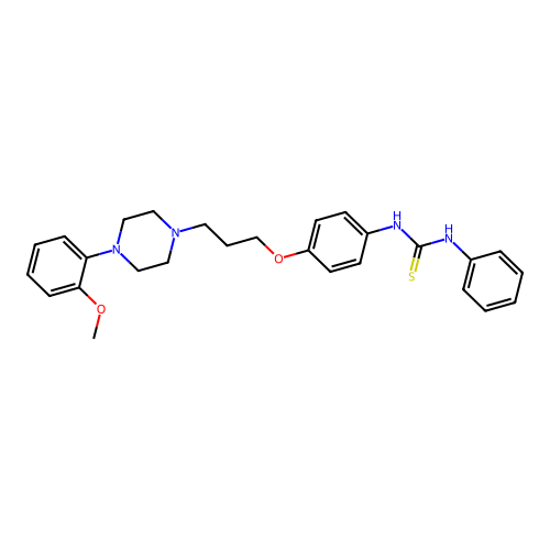 Thiourea, N-(4-(3-(4-(2-methoxyphenyl)-1-piperazinyl)propoxy)phenyl)-N'-phenyl- structure