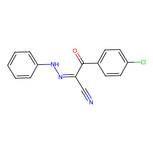 N-anilino-2-(4-chlorophenyl)-2-oxoethanimidoyl cyanide structure