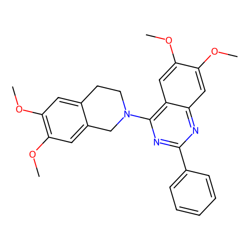 4-(6,7-dimethoxy-3,4-dihydroisoquinolin-2(1H)-yl)-6,7-dimethoxy-2-phenylquinazoline structure