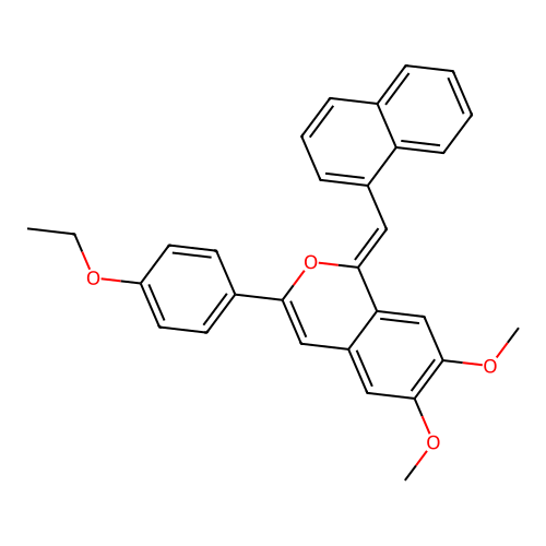 3-(4-ethoxyphenyl)-6,7-dimethoxy-1-(naphthalen-1-ylmethylidene)isochromene structure