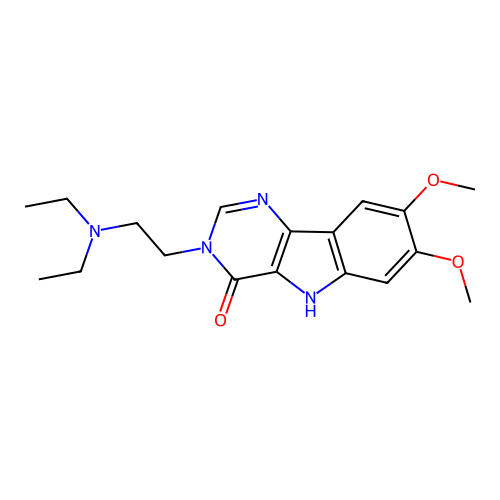3-(2-(diethylamino)ethyl)-7,8-dimethoxy-3H-pyrimido[5,4-b]indol-4(5H)-one structure