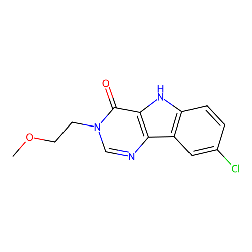 8-chloro-3-(2-methoxyethyl)-3H-pyrimido[5,4-b]indol-4(5H)-one structure