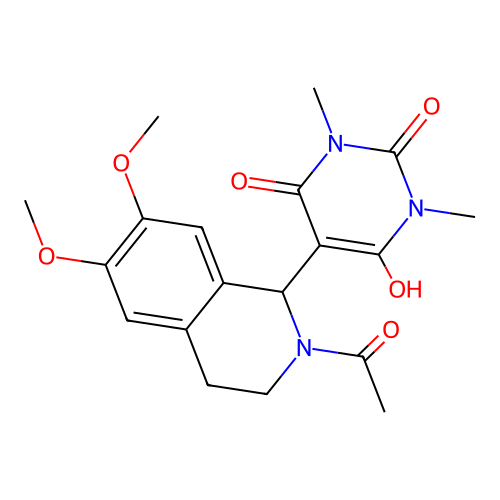 5-(2-acetyl-6,7-dimethoxy-1,2,3,4-tetrahydroisoquinolin-1-yl)-6-hydroxy-1,3-dimethylpyrimidine-2,4(1H,3H)-dione structure
