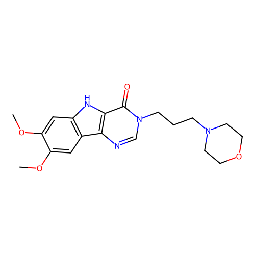 7,8-dimethoxy-3-(3-morpholinopropyl)-3H-pyrimido[5,4-b]indol-4(5H)-one structure