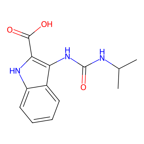 3-(3-isopropylureido)-1H-indole-2-carboxylic acid structure