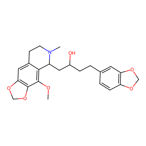 4-(1,3-benzodioxol-5-yl)-1-(4-methoxy-6-methyl-5,6,7,8-tetrahydro[1,3]dioxolo[4,5-g]isoquinolin-5-yl)butan-2-ol structure