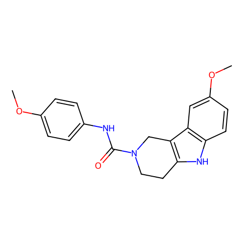 8-methoxy-N-(4-methoxyphenyl)-1,3,4,5-tetrahydro-2H-pyrido[4,3-b]indole-2-carboxamide structure