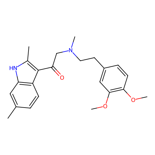 2-((3,4-dimethoxyphenethyl)(methyl)amino)-1-(2,6-dimethyl-1H-indol-3-yl)ethanone structure