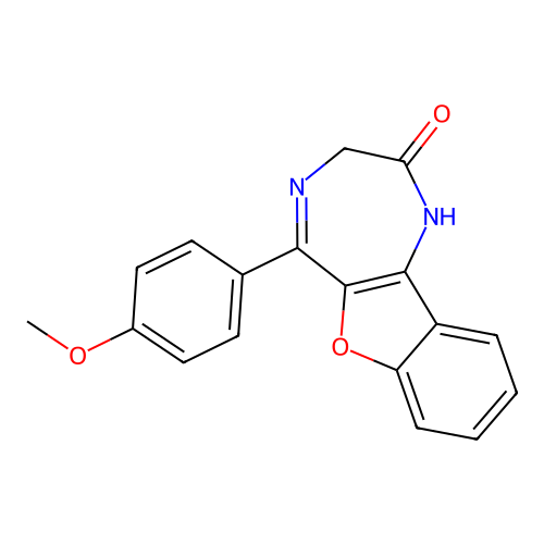 5-(4-methoxyphenyl)-1H-benzofuro[3,2-e][1,4]diazepin-2(3H)-one structure