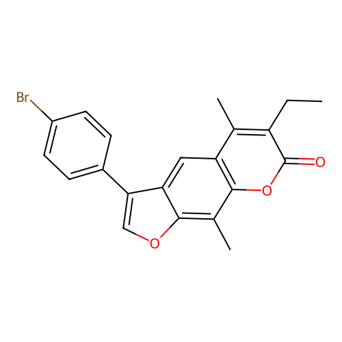 3-(4-bromophenyl)-6-ethyl-5,9-dimethyl-7H-furo[3,2-g]chromen-7-one structure