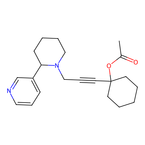 1-(3-(2-(Pyridin-3-yl)piperidin-1-yl)prop-1-yn-1-yl)cyclohexyl acetate structure