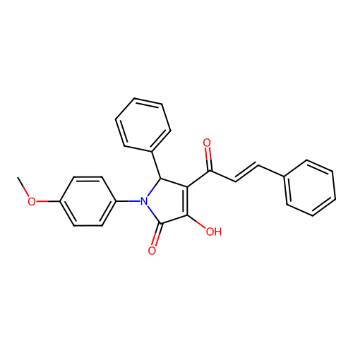 4-cinnamoyl-3-hydroxy-1-(4-methoxyphenyl)-5-phenyl-1H-pyrrol-2(5H)-one structure