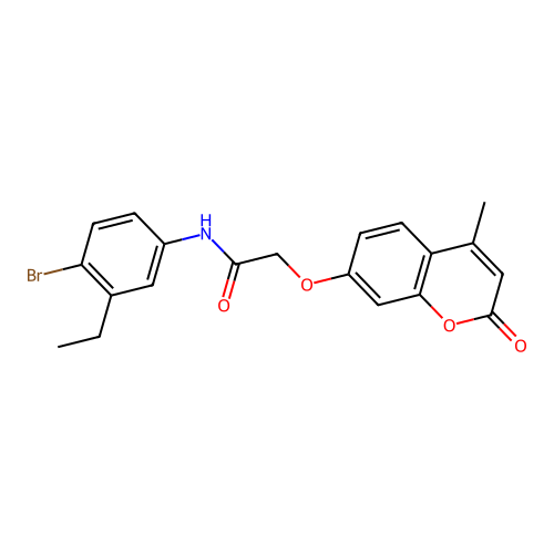 N-(4-bromo-3-ethylphenyl)-2-((4-methyl-2-oxo-2H-chromen-7-yl)oxy)acetamide structure