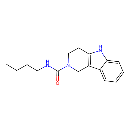 N-butyl-3,4-dihydro-1H-pyrido[4,3-b]indole-2(5H)-carboxamide structure