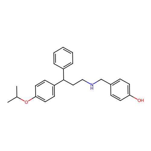 4-[[[3-Phenyl-3-(4-propan-2-yloxyphenyl)propyl]azaniumyl]methyl]phenolate structure