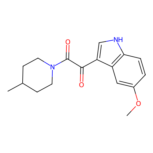 1-(5-methoxy-1H-indol-3-yl)-2-(4-methylpiperidin-1-yl)ethane-1,2-dione structure