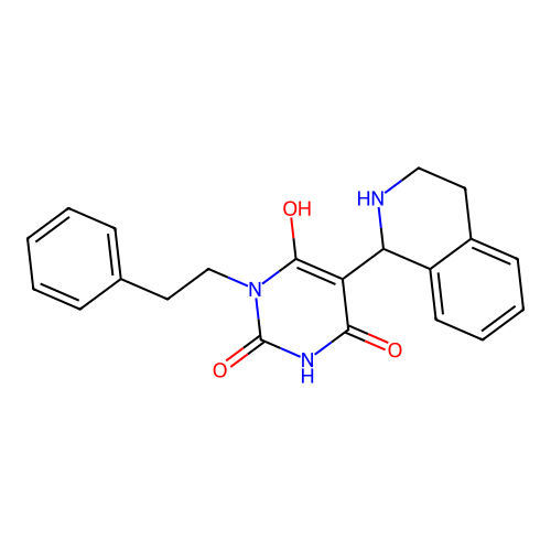 6-hydroxy-1-phenethyl-5-(1,2,3,4-tetrahydroisoquinolin-1-yl)pyrimidine-2,4-dione structure