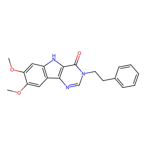 7,8-dimethoxy-3-phenethyl-3H-pyrimido[5,4-b]indol-4(5H)-one structure