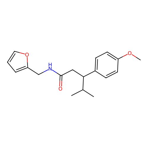 N-(furan-2-ylmethyl)-3-(4-methoxyphenyl)-4-methylpentanamide structure