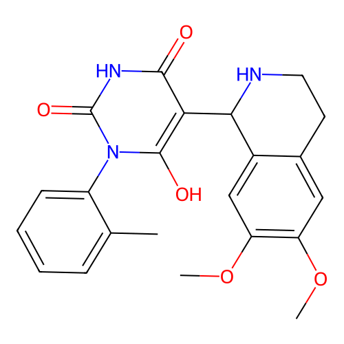5-(6,7-dimethoxy-1,2,3,4-tetrahydroisoquinolin-1-yl)-6-hydroxy-3-(o-tolyl)pyrimidine-2,4(1H,3H)-dione structure