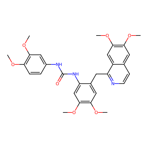 1-(2-((6,7-dimethoxyisoquinolin-1-yl)methyl)-4,5-dimethoxyphenyl)-3-(3,4-dimethoxyphenyl)urea structure