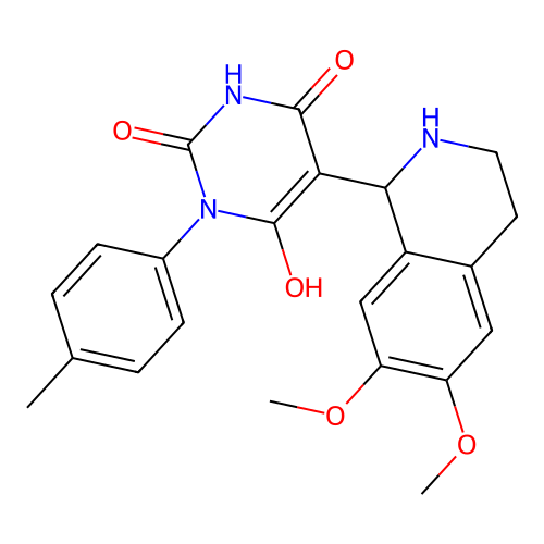 5-(6,7-dimethoxy-1,2,3,4-tetrahydroisoquinolin-1-yl)-6-hydroxy-3-(p-tolyl)pyrimidine-2,4(1H,3H)-dione structure