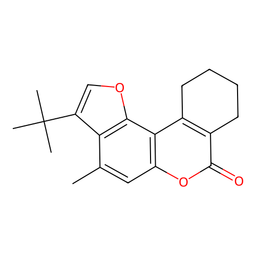 3-tert-butyl-4-methyl-8,9,10,11-tetrahydro-7H-benzo[c]furo[2,3-f]chromen-7-one structure