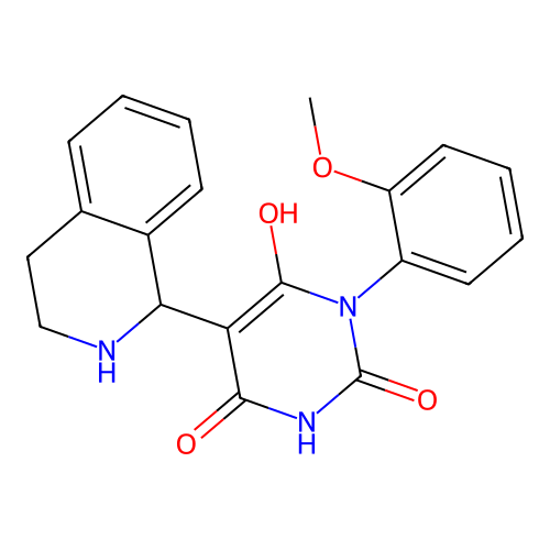 6-hydroxy-3-(2-methoxyphenyl)-5-(1,2,3,4-tetrahydroisoquinolin-1-yl)pyrimidine-2,4(1H,3H)-dione structure