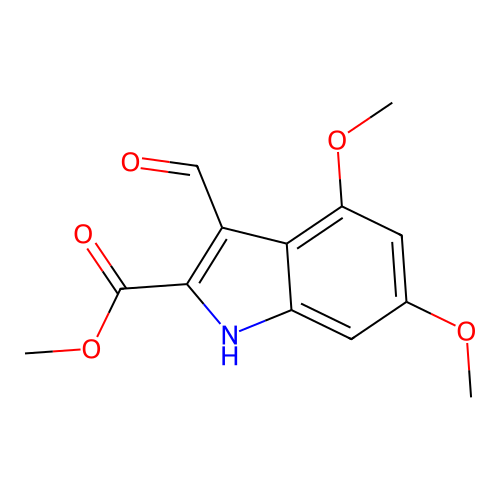 methyl 3-formyl-4,6-dimethoxy-1H-indole-2-carboxylate structure