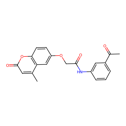 N-(3-acetylphenyl)-2-(4-methyl-2-oxochromen-6-yl)oxyacetamide structure
