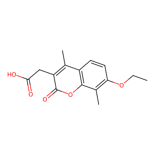 (7-ethoxy-4,8-dimethyl-2-oxo-2H-chromen-3-yl)acetic acid structure