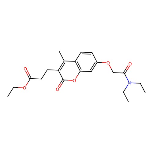 ethyl 3-(7-(2-(diethylamino)-2-oxoethoxy)-4-methyl-2-oxo-2H-chromen-3-yl)propanoate structure