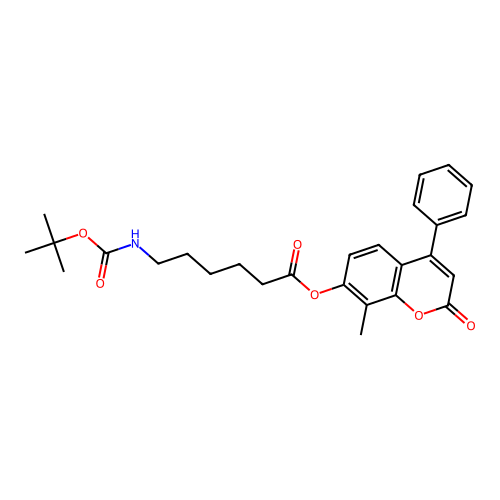 8-methyl-2-oxo-4-phenyl-2H-chromen-7-yl 6-((tert-butoxycarbonyl)amino)hexanoate structure