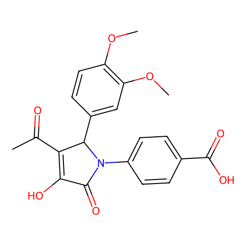 4-[3-acetyl-2-(3,4-dimethoxyphenyl)-4-hydroxy-5-oxo-2H-pyrrol-1-yl]benzoic Acid structure