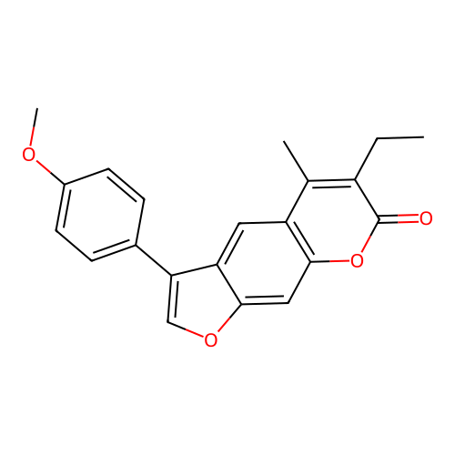 6-ethyl-3-(4-methoxyphenyl)-5-methyl-7H-furo[3,2-g]chromen-7-one structure