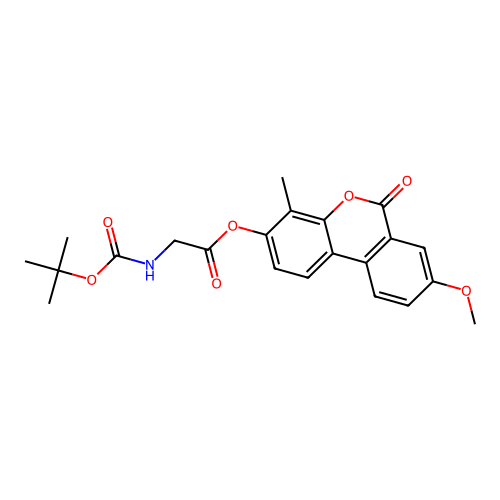 8-methoxy-4-methyl-6-oxo-6H-benzo[c]chromen-3-yl 2-((tert-butoxycarbonyl)amino)acetate structure