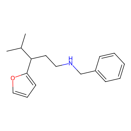 N-benzyl-3-(furan-2-yl)-4-methylpentan-1-amine structure