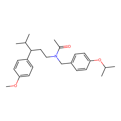 N-(4-isopropoxybenzyl)-N-(3-(4-methoxyphenyl)-4-methylpentyl)acetamide structure