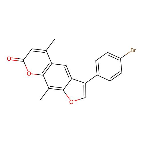 3-(4-bromophenyl)-5,9-dimethyl-7H-furo[3,2-g]chromen-7-one structure