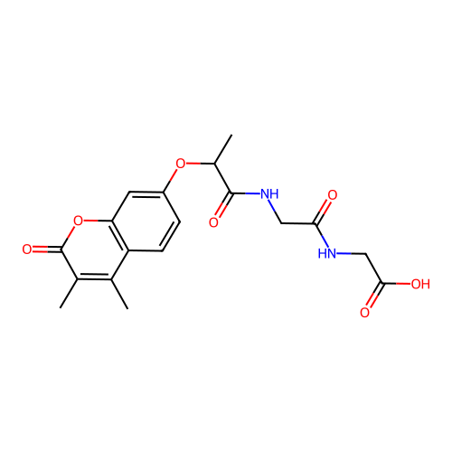 N-{2-[(3,4-dimethyl-2-oxo-2H-chromen-7-yl)oxy]propanoyl}glycylglycine structure