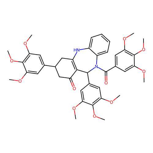 [1-hydroxy-3,11-bis(3,4,5-trimethoxyphenyl)-2,3,4,11-tetrahydro-10H-dibenzo[b,e][1,4]diazepin-10-yl](3,4,5-trimethoxyphenyl)methanone structure