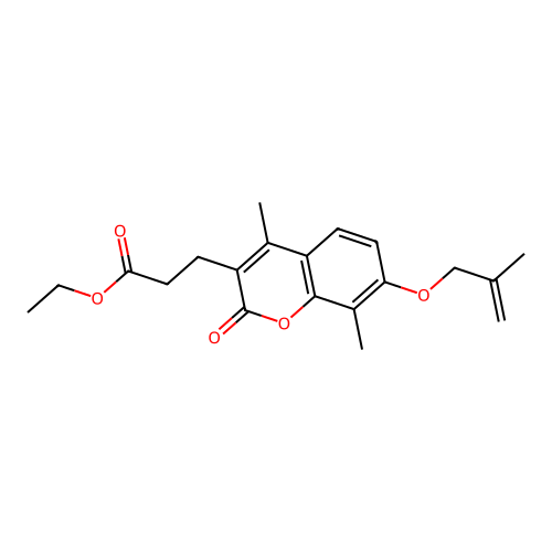 ethyl 3-{4,8-dimethyl-7-[(2-methylallyl)oxy]-2-oxo-2H-chromen-3-yl}propanoate structure