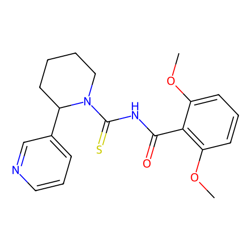 2,6-dimethoxy-N-(2-(pyridin-3-yl)piperidine-1-carbonothioyl)benzamide structure